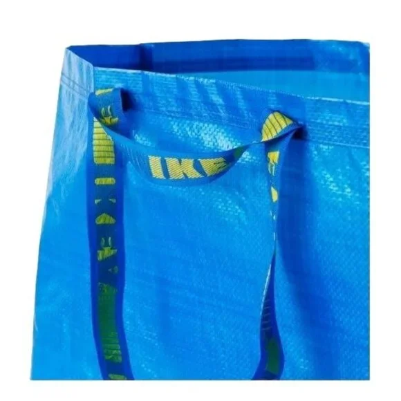 IKEA Tote Bags Reuseable Blue Set of 2 Large Frakata 19 Gallons JJ2110 - Picture 4 of 4